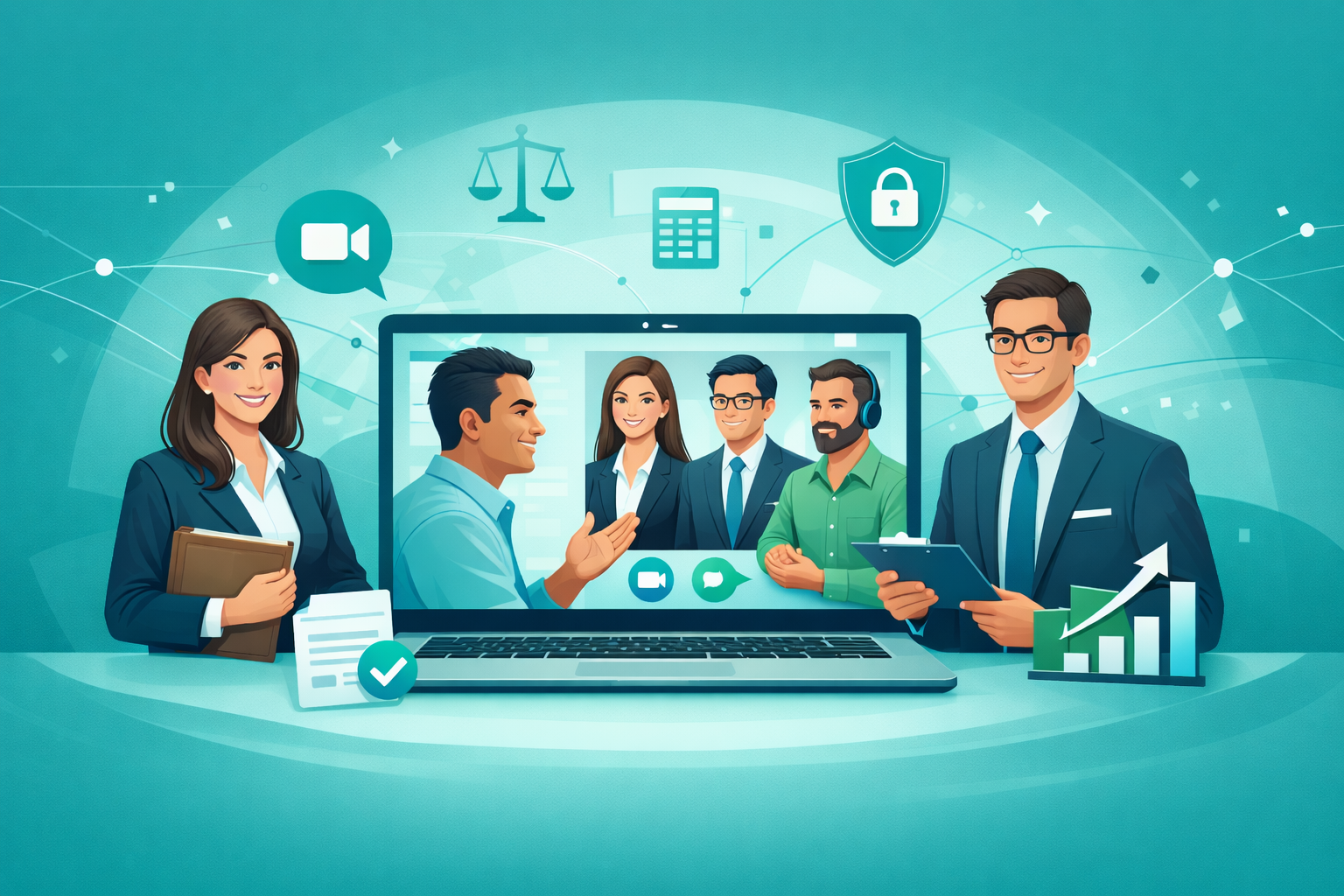 Advocates reviewing legal documents with healthcare professionals